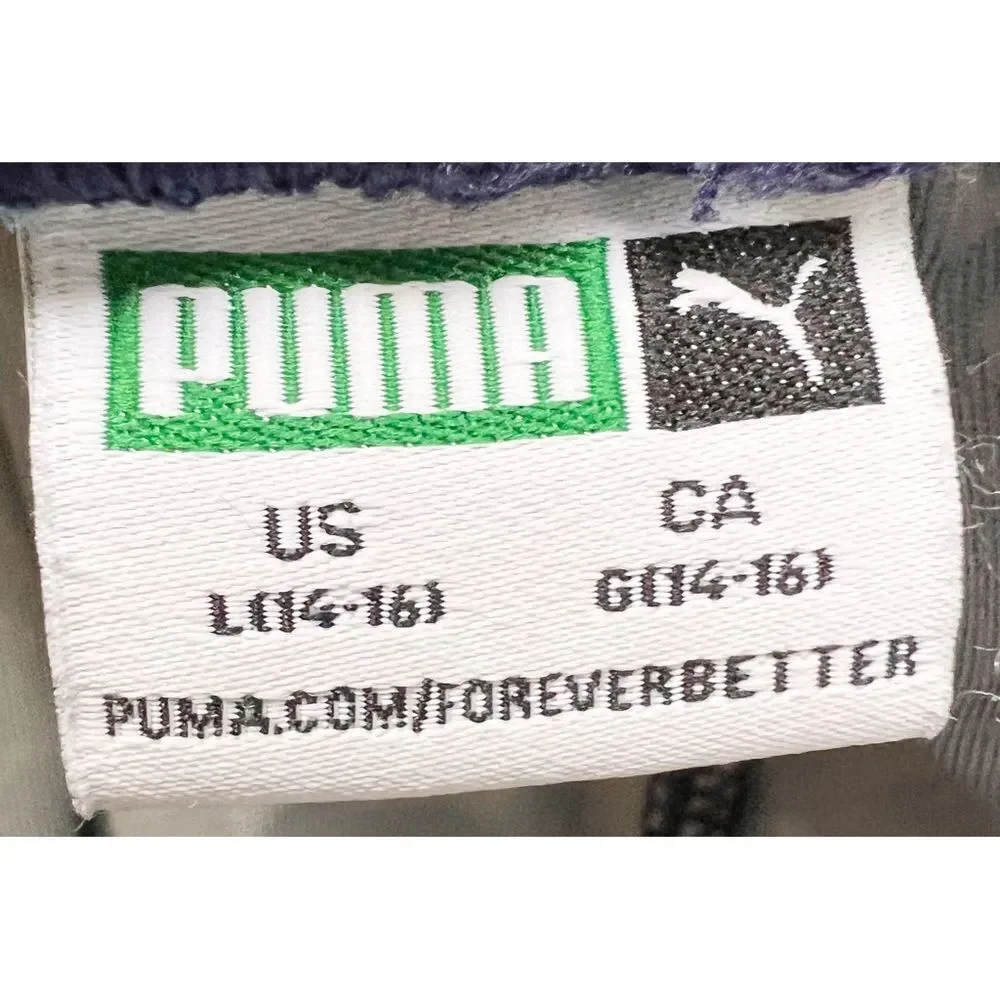 Puma Boy’s Kid’s Elastic Blue & White Logo Basketball Shorts. Large. 14-16. 14.